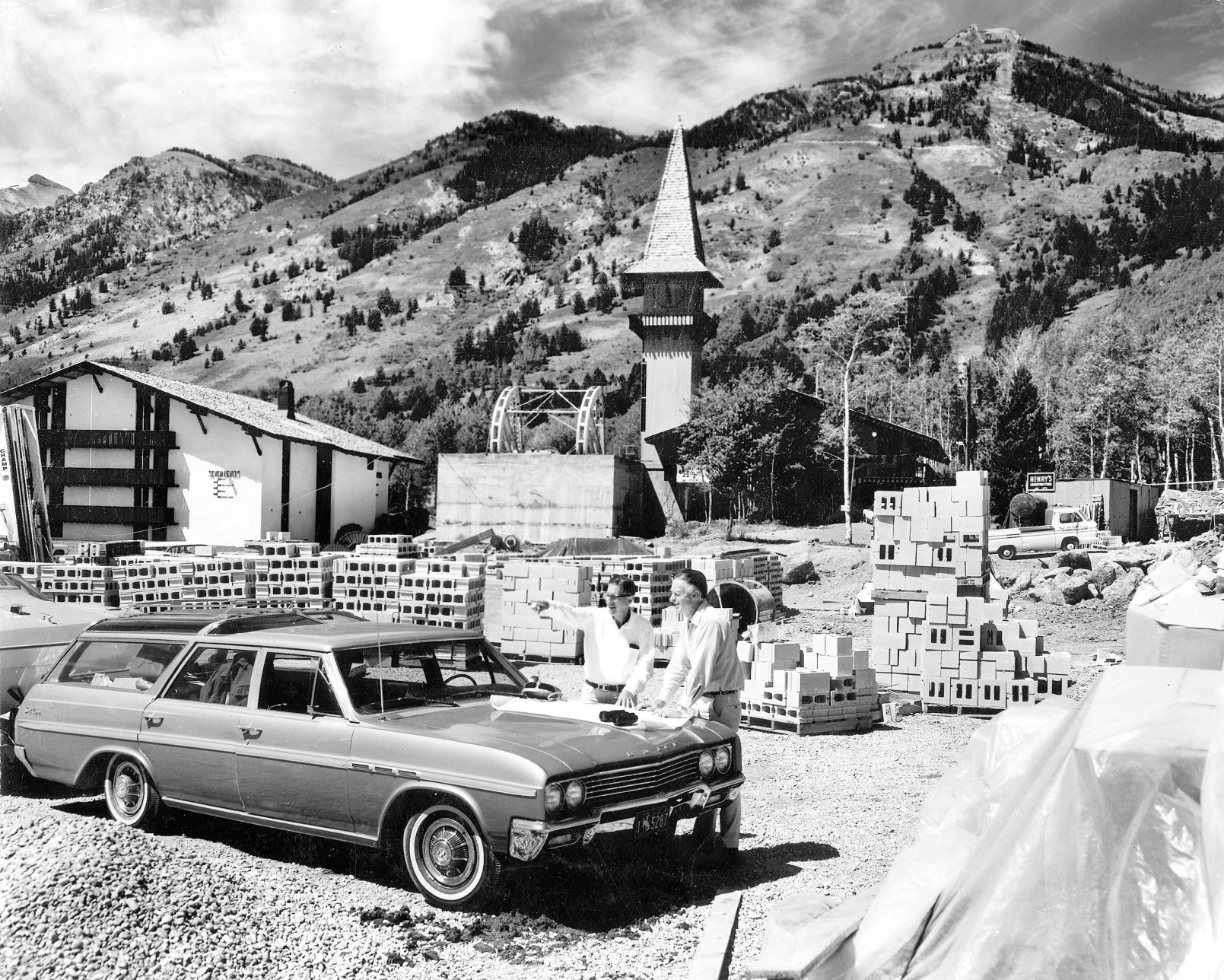 Original Aerial Tram construction